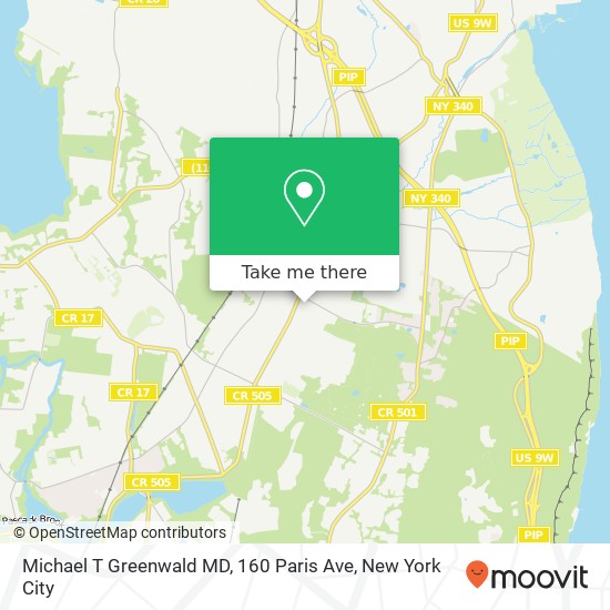 Mapa de Michael T Greenwald MD, 160 Paris Ave