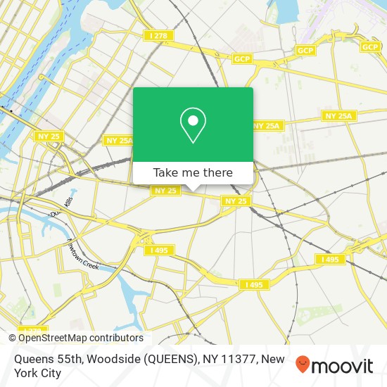 Mapa de Queens 55th, Woodside (QUEENS), NY 11377