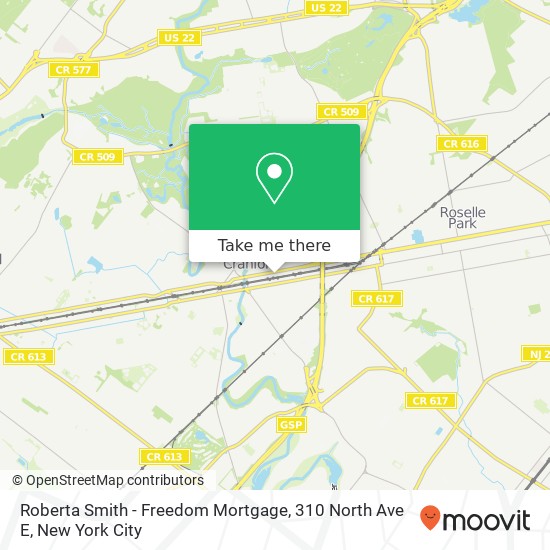 Mapa de Roberta Smith - Freedom Mortgage, 310 North Ave E