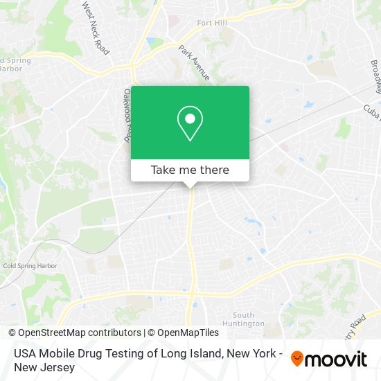 Mapa de USA Mobile Drug Testing of Long Island