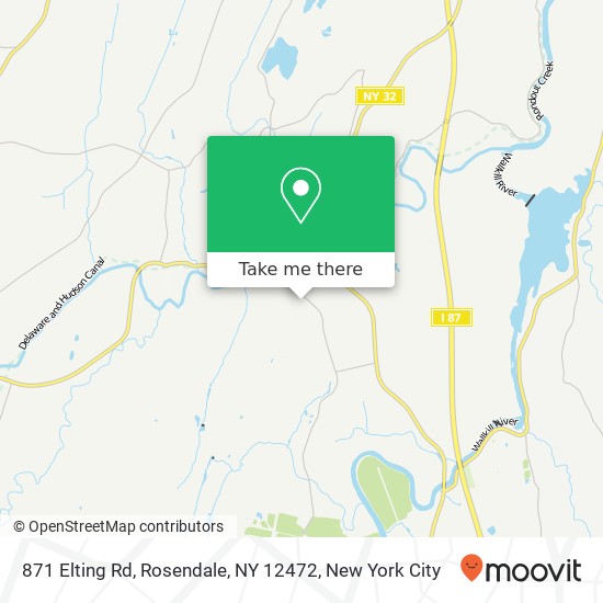 Mapa de 871 Elting Rd, Rosendale, NY 12472