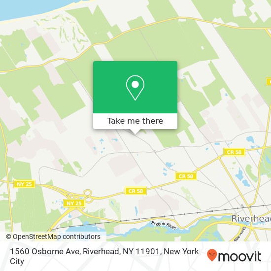 Mapa de 1560 Osborne Ave, Riverhead, NY 11901