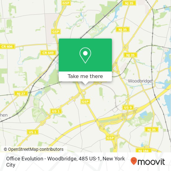 Mapa de Office Evolution - Woodbridge, 485 US-1