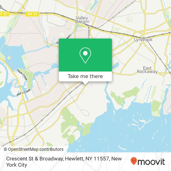 Mapa de Crescent St & Broadway, Hewlett, NY 11557
