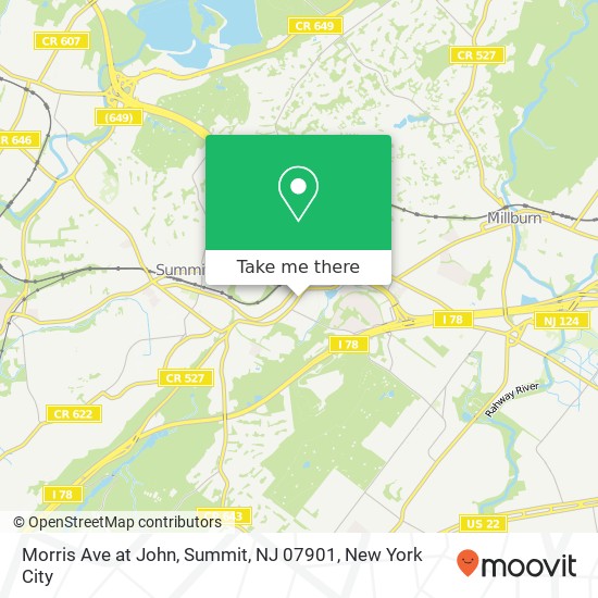 Morris Ave at John, Summit, NJ 07901 map