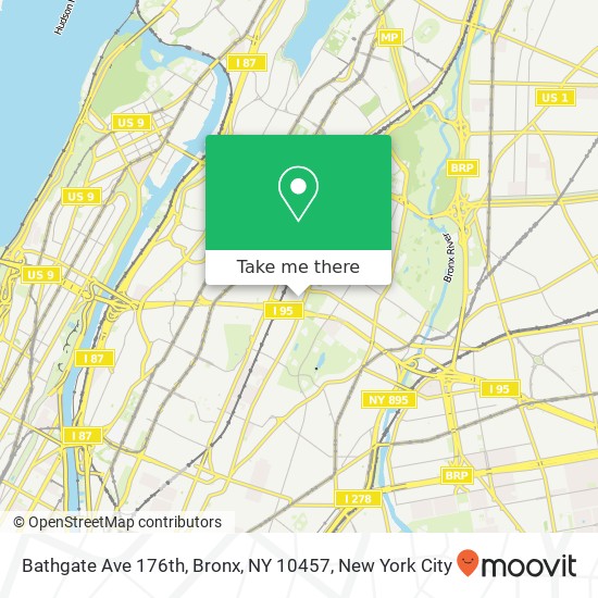 Bathgate Ave 176th, Bronx, NY 10457 map