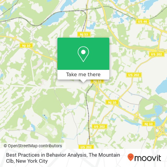 Best Practices in Behavior Analysis, The Mountain Clb map