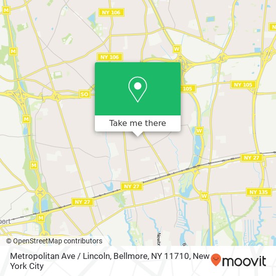 Mapa de Metropolitan Ave / Lincoln, Bellmore, NY 11710