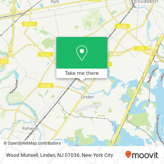 Mapa de Wood Munsell, Linden, NJ 07036