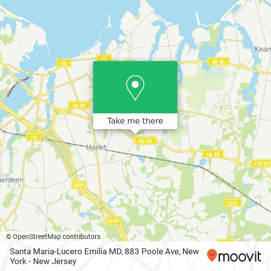 Mapa de Santa Maria-Lucero Emilia MD, 883 Poole Ave
