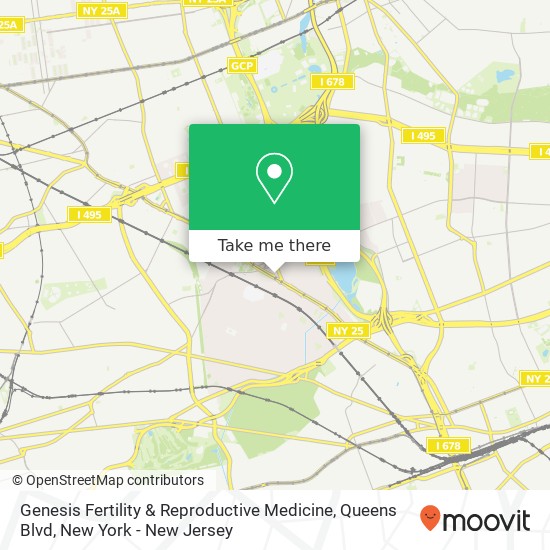 Mapa de Genesis Fertility & Reproductive Medicine, Queens Blvd