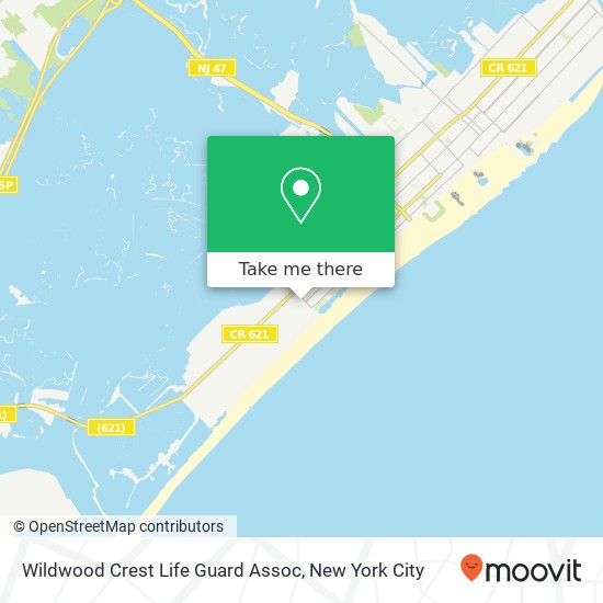 Wildwood Crest Life Guard Assoc map