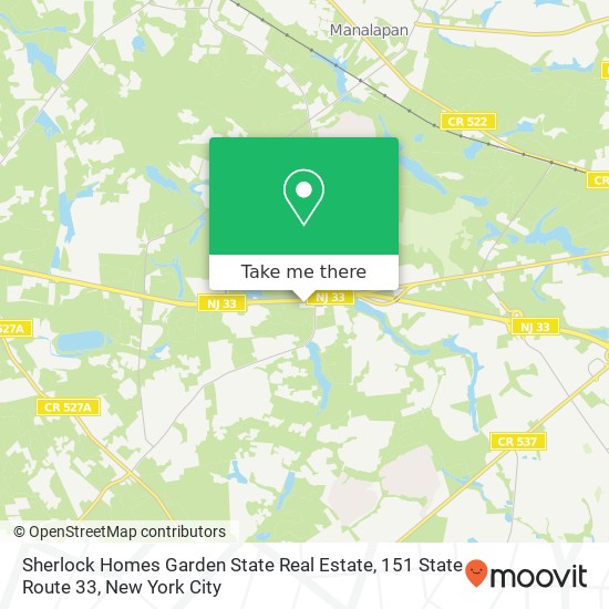 Sherlock Homes Garden State Real Estate, 151 State Route 33 map