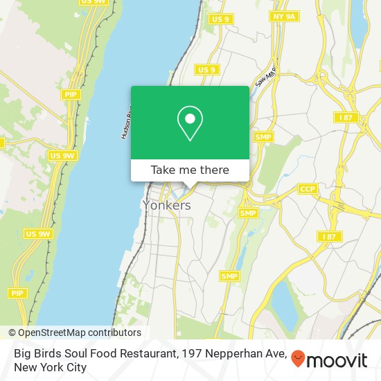 Big Birds Soul Food Restaurant, 197 Nepperhan Ave map