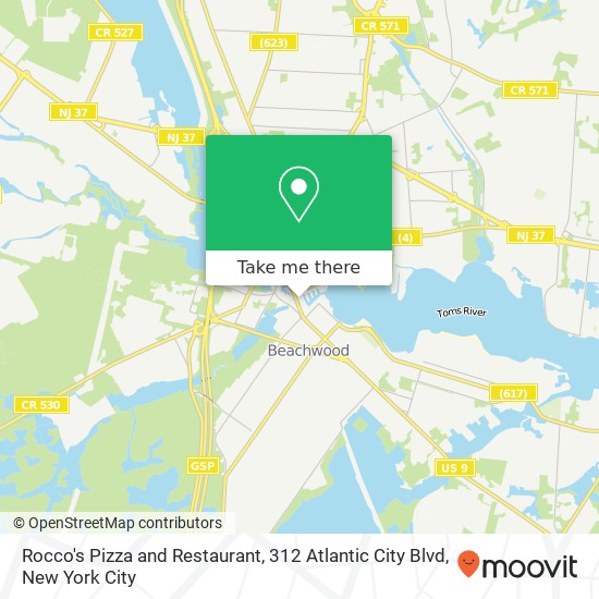 Mapa de Rocco's Pizza and Restaurant, 312 Atlantic City Blvd