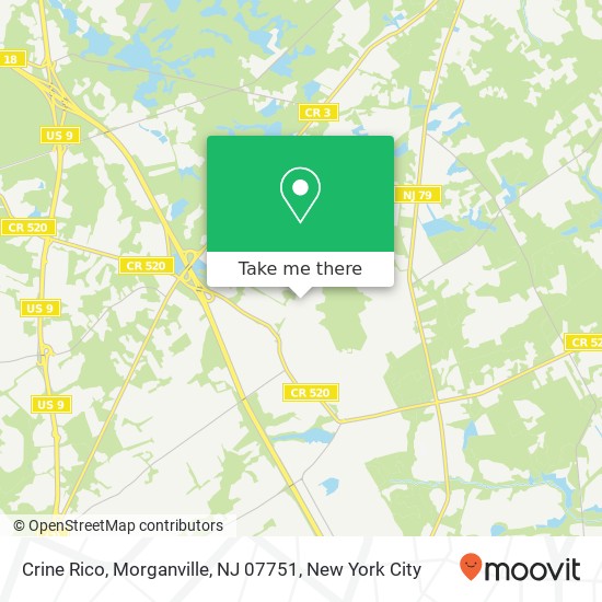 Mapa de Crine Rico, Morganville, NJ 07751