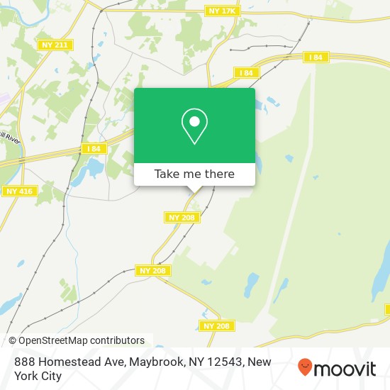 Mapa de 888 Homestead Ave, Maybrook, NY 12543