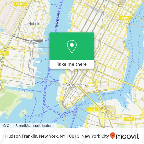 Mapa de Hudson Franklin, New York, NY 10013