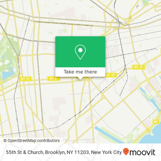 55th St & Church, Brooklyn, NY 11203 map