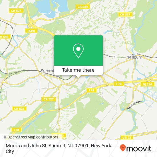 Mapa de Morris and John St, Summit, NJ 07901