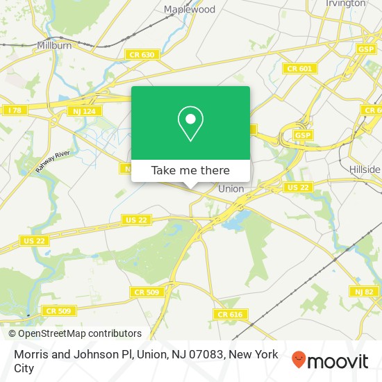 Mapa de Morris and Johnson Pl, Union, NJ 07083