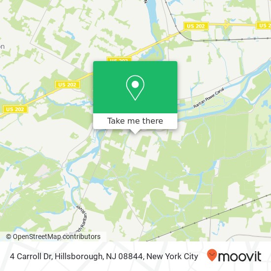 Mapa de 4 Carroll Dr, Hillsborough, NJ 08844