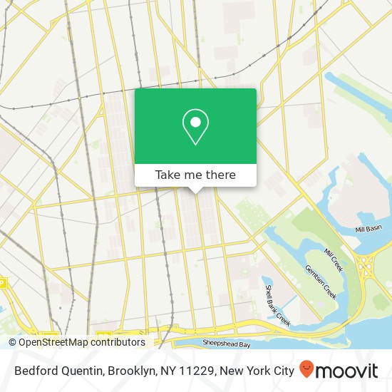 Mapa de Bedford Quentin, Brooklyn, NY 11229