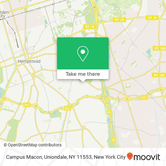 Mapa de Campus Macon, Uniondale, NY 11553