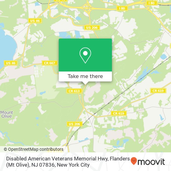 Disabled American Veterans Memorial Hwy, Flanders (Mt Olive), NJ 07836 map