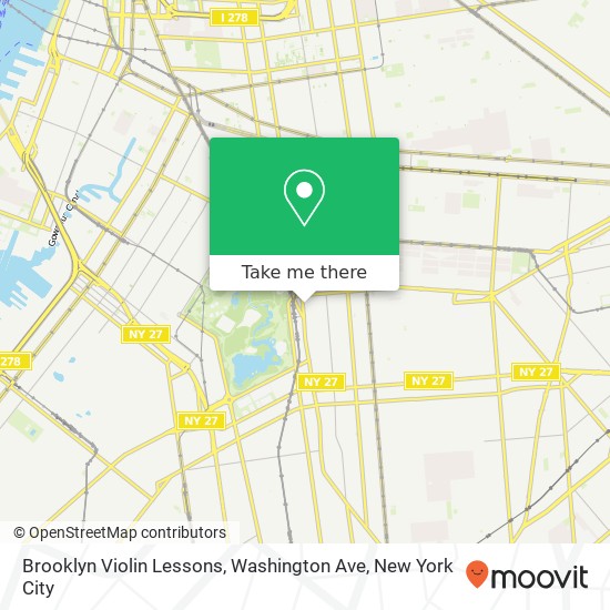 Brooklyn Violin Lessons, Washington Ave map