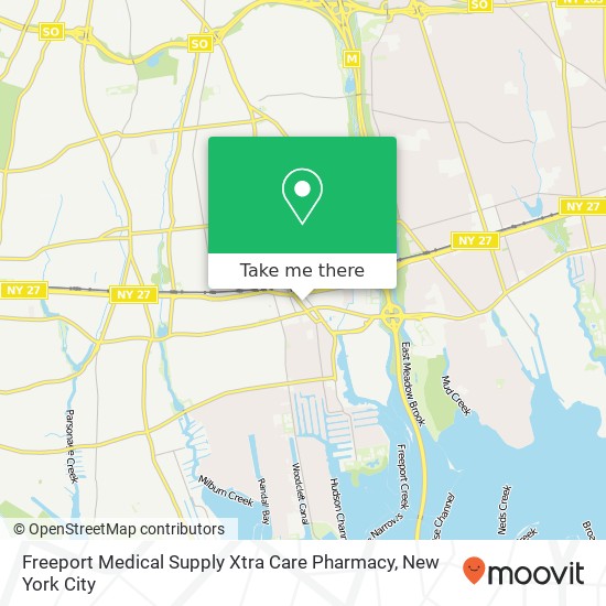 Mapa de Freeport Medical Supply Xtra Care Pharmacy