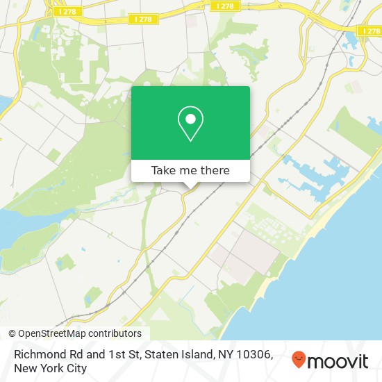 Mapa de Richmond Rd and 1st St, Staten Island, NY 10306