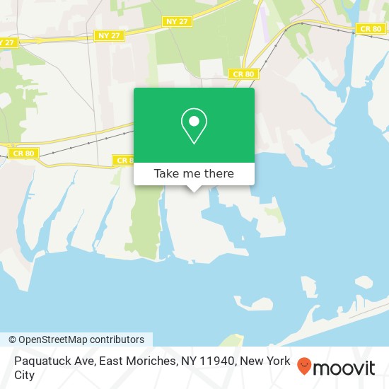 Paquatuck Ave, East Moriches, NY 11940 map