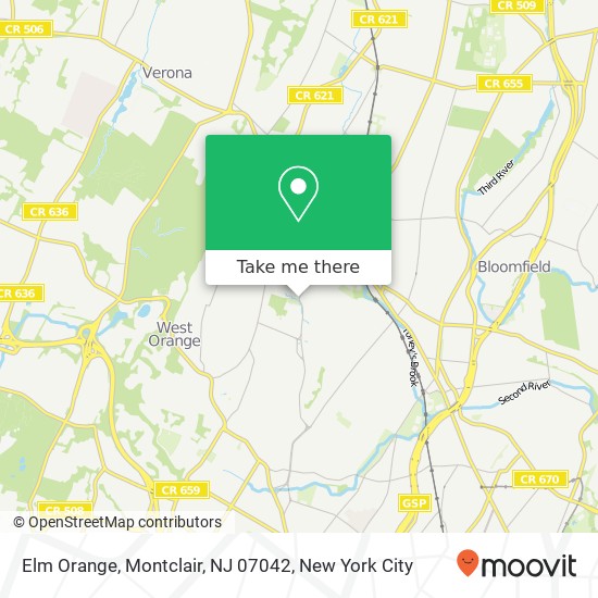 Mapa de Elm Orange, Montclair, NJ 07042