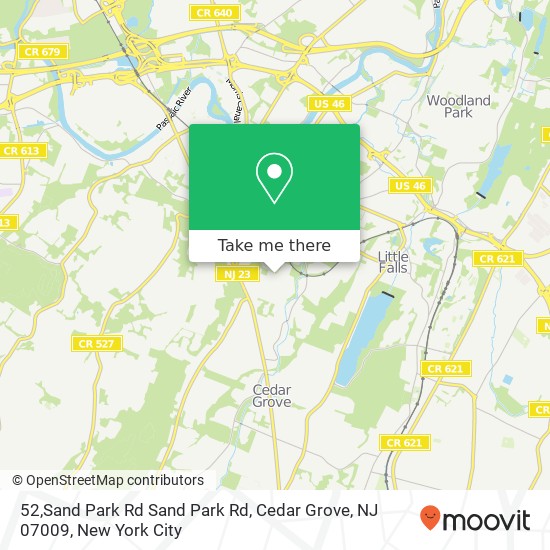 Mapa de 52,Sand Park Rd Sand Park Rd, Cedar Grove, NJ 07009