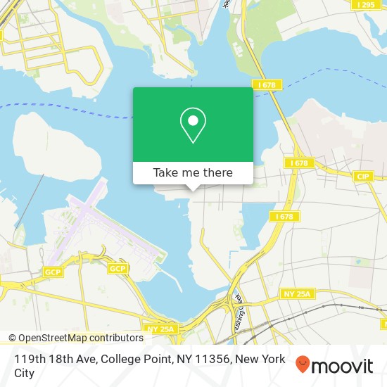 Mapa de 119th 18th Ave, College Point, NY 11356
