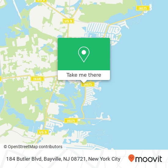 Mapa de 184 Butler Blvd, Bayville, NJ 08721