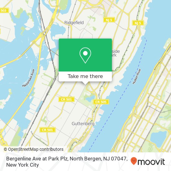 Mapa de Bergenline Ave at Park Plz, North Bergen, NJ 07047