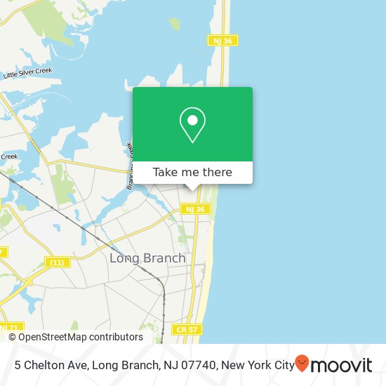 Mapa de 5 Chelton Ave, Long Branch, NJ 07740