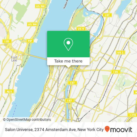 Mapa de Salon Universe, 2374 Amsterdam Ave