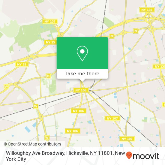 Mapa de Willoughby Ave Broadway, Hicksville, NY 11801