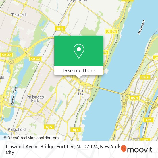 Linwood Ave at Bridge, Fort Lee, NJ 07024 map