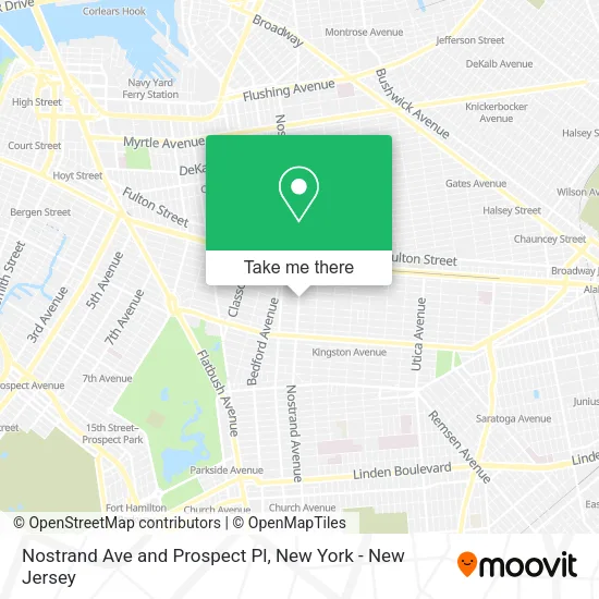 Nostrand Ave and Prospect Pl map