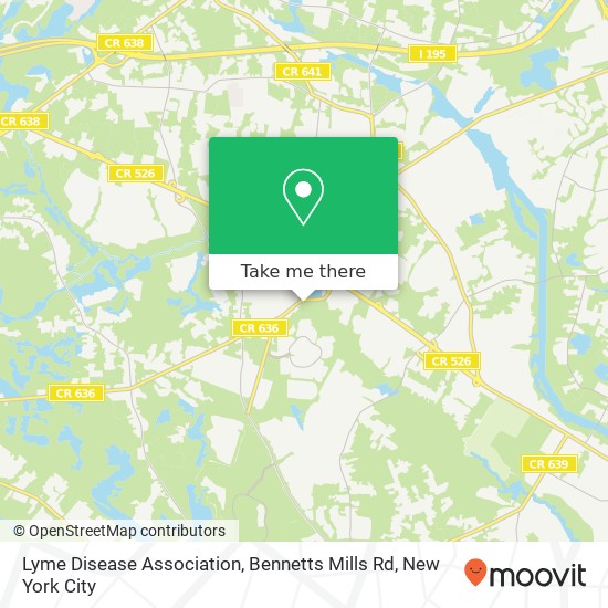 Mapa de Lyme Disease Association, Bennetts Mills Rd