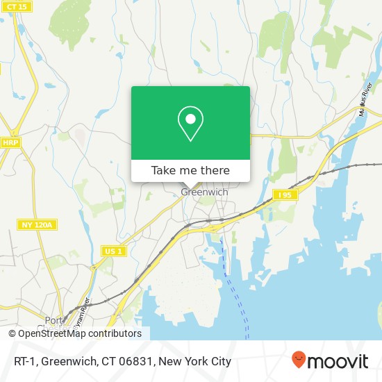 Mapa de RT-1, Greenwich, CT 06831