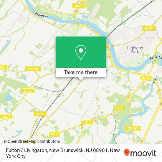 Mapa de Fulton / Livingston, New Brunswick, NJ 08901
