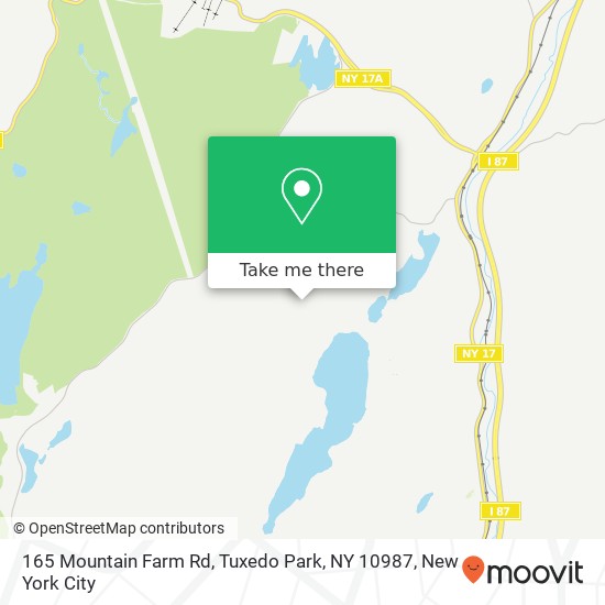 Mapa de 165 Mountain Farm Rd, Tuxedo Park, NY 10987