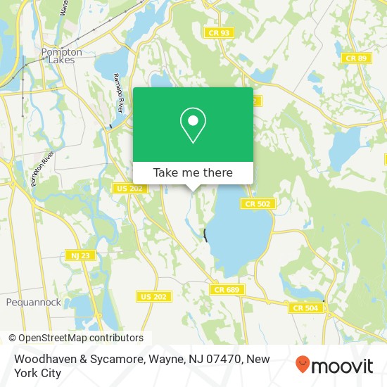 Woodhaven & Sycamore, Wayne, NJ 07470 map