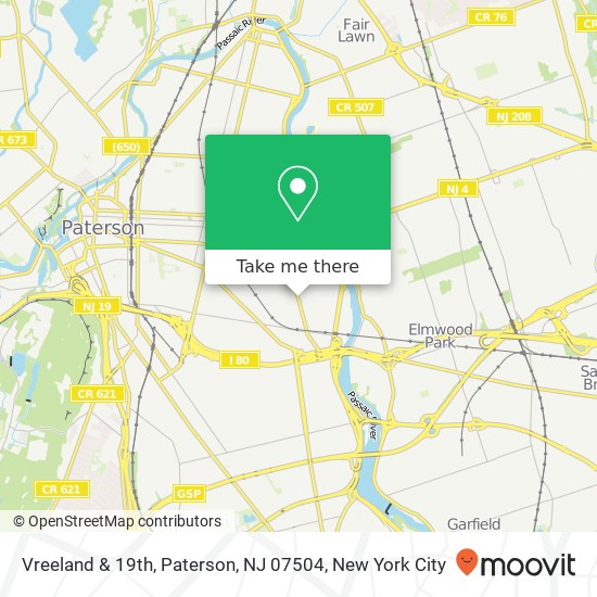Mapa de Vreeland & 19th, Paterson, NJ 07504