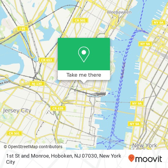 Mapa de 1st St and Monroe, Hoboken, NJ 07030
